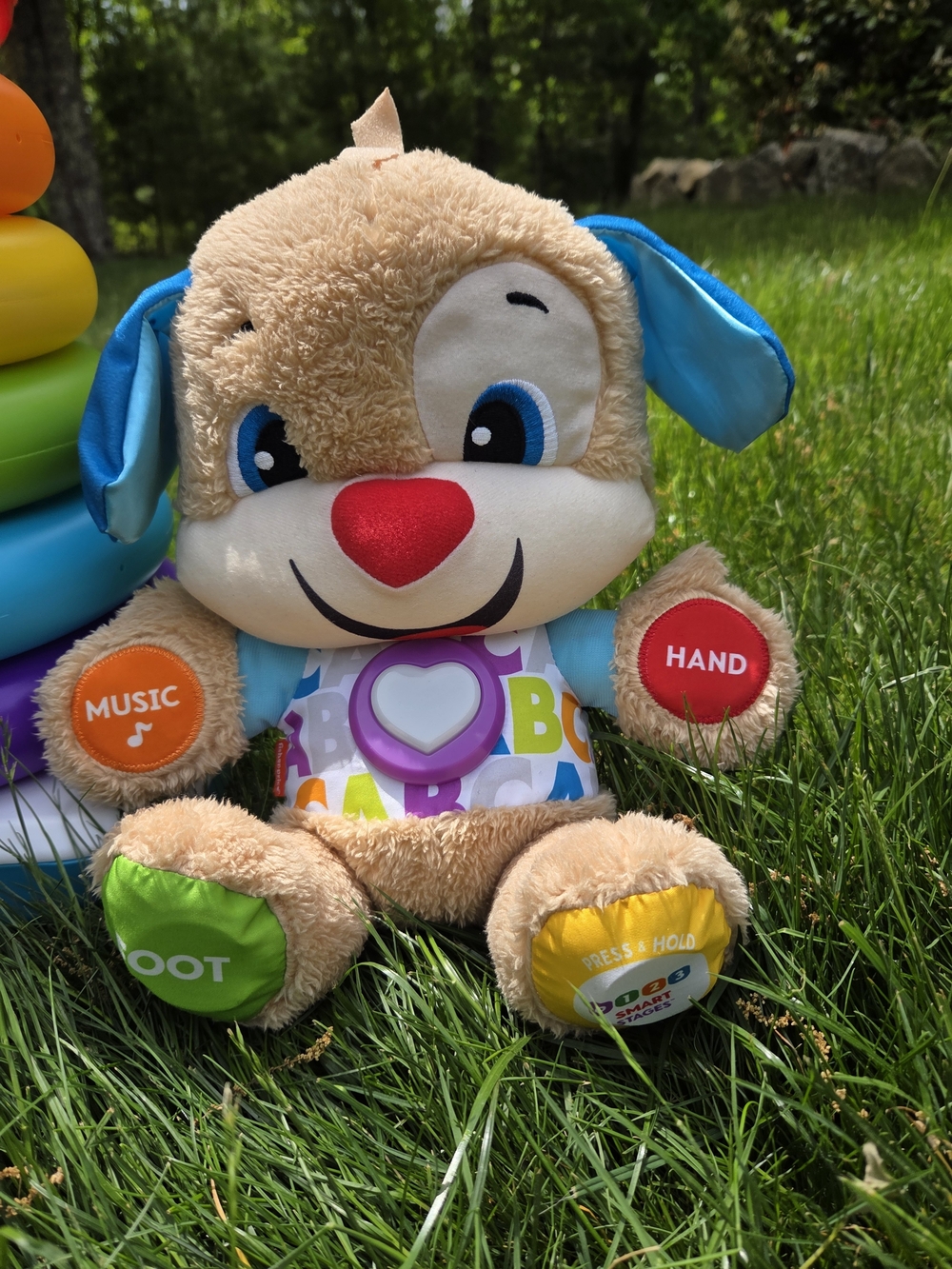 Fisher-Price Toy Bundle Laugh & Learn Plush Puppy, Stacking Rings And Tablet - Picture 2 of 4